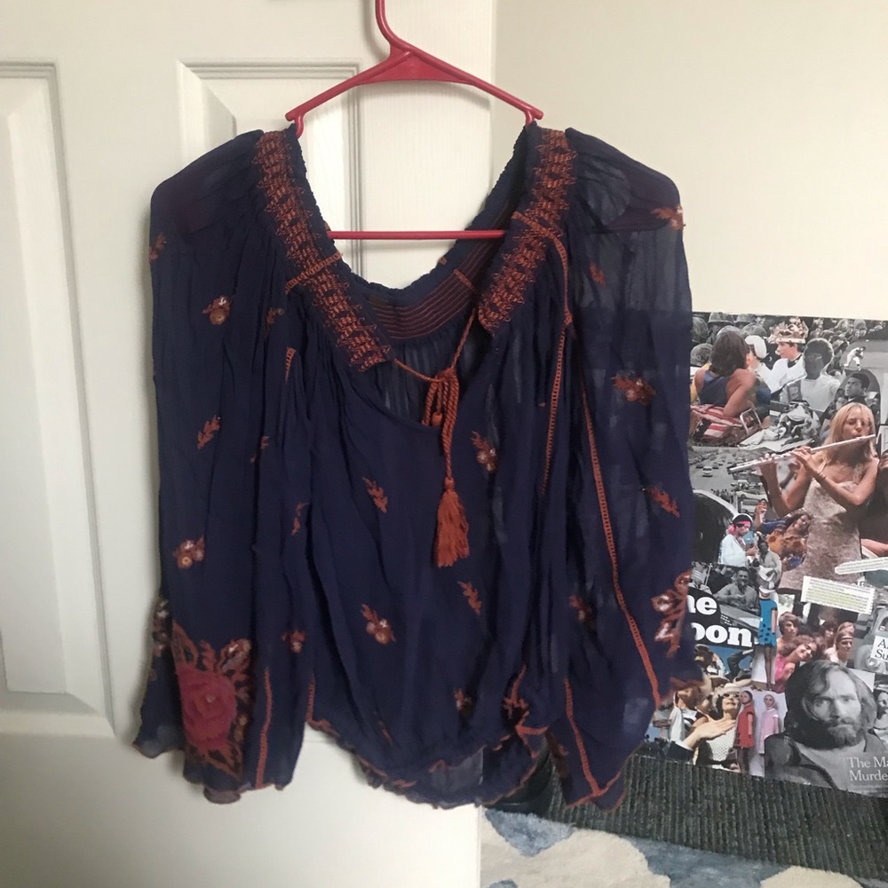 FB Cold Shoulder Embellished Mesh Top